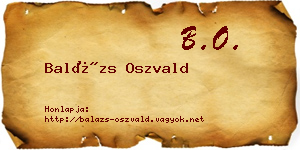 Balázs Oszvald névjegykártya